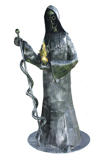 Spuren Kunst heute - Statue Anna Dengel aus Altmetall von Isidor Winkler